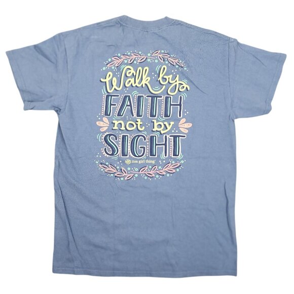 Women's Itsa Girl Thing Walk by Faith Not by Sight T-Shirt Medium Southern - Picture 1 of 5